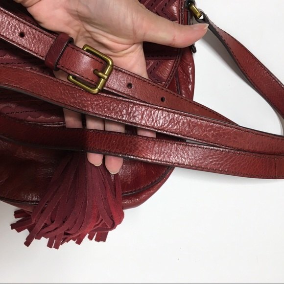 Fossil Emi Saddle Crossbody Leather Bag in Maroon - Picture 11 of 16